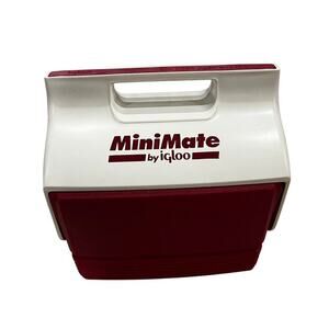 Vintage Igloo Mini Mate Red White Lunch Box Cooler
